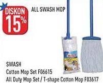 Promo Harga SWASH Cotton Mop Set F06615 / All Duty Mop Set / T-shape Cotton Mop F03617  - Hypermart