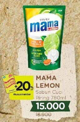 Promo Harga Mama Lemon Cairan Pencuci Piring 780 ml - Watsons