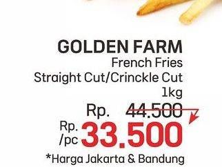Promo Harga Golden Farm French Fries Straight, Crinkle 1000 gr - LotteMart