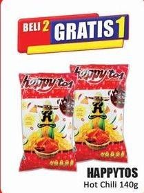 Promo Harga Happy Tos Tortilla Chips Hot Chili 140 gr - Hari Hari