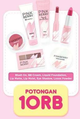 Promo Harga PINKBERRY Blush On/BB Cream/Liquid Foundation/Lip Matte/Loose Powder  - Alfamart