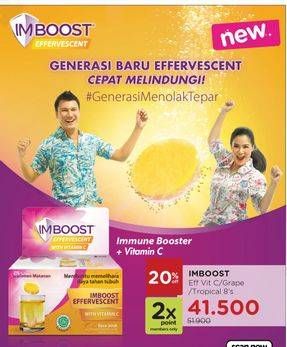 Promo Harga IMBOOST Effervescent with Vitamin C Grape, Tropical 8 pcs - Watsons