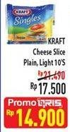 Promo Harga KRAFT Singles Cheese Plain, Light 10 pcs - Hypermart