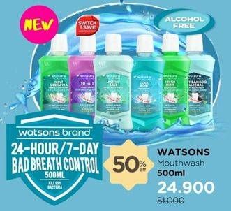 Promo Harga WATSONS Mouthwash 500 ml - Watsons