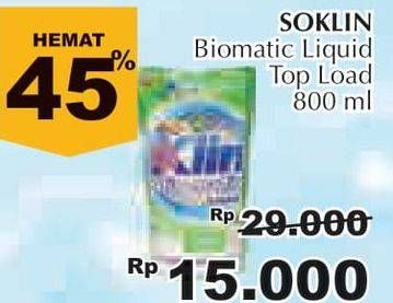 Promo Harga SO KLIN Biomatic Liquid Detergent 800 ml - Giant