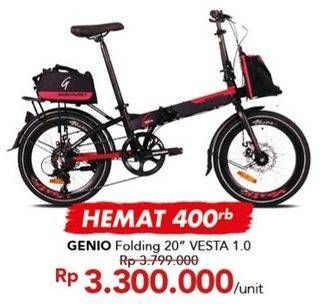 Promo Harga GENIO Folding Bike 20" Vesta 1.0  - Carrefour
