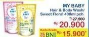 Promo Harga MY BABY Hair & Body Wash Sweet Floral 400 ml - Indomaret