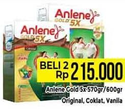 Promo Harga Anlene Gold Plus 5x Hi-Calcium Coklat, Original, Vanila 640 gr - Hypermart