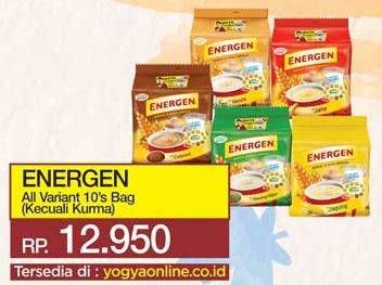 Promo Harga ENERGEN Cereal Instant All Variants, Kecuali Kurma 10 pcs - Yogya