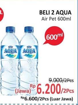 Promo Harga AQUA Air Mineral 600 ml - Alfamidi