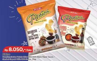 Promo Harga PIATTOS Snack Kentang Barbeque With Black Pepper, Sambal Geprek With Barbeque 70 gr - TIP TOP
