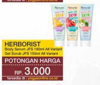 Promo Harga Herborist Juice For Skin Body Serum/Exfoliating Gel Scrub   - Yogya