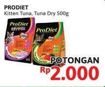 Promo Harga PRODIET Makanan Kucing Kitten Tuna, Tuna Dry 500 gr - Alfamidi