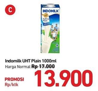Promo Harga Indomilk Susu UHT Full Cream Plain 1000 ml - Carrefour