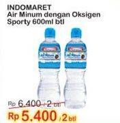 Promo Harga INDOMARET Air Minum Dengan Oksigen per 2 botol 600 ml - Indomaret