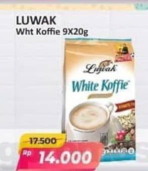 Promo Harga Luwak White Koffie Original per 10 sachet 20 gr - Alfamart