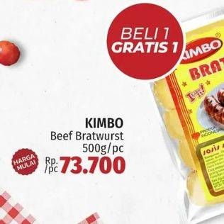 Promo Harga KIMBO Bratwurst Keju, Lada Hitam, Original 500 gr - LotteMart