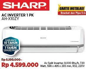 Promo Harga Sharp AH-X10ZY AC Split 1 PK Inverter  - COURTS