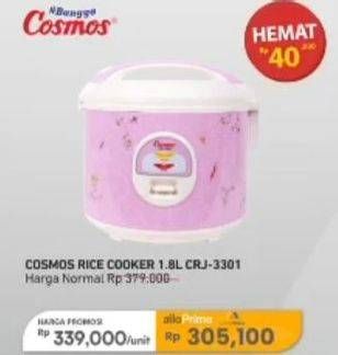 Promo Harga Cosmos CRJ 3301 | Rice Cooker  - Carrefour