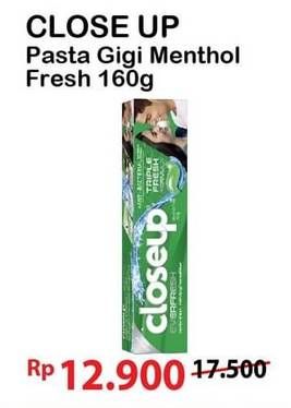 Promo Harga CLOSE UP Pasta Gigi Deep Action Menthol Fresh 160 gr - Alfamart