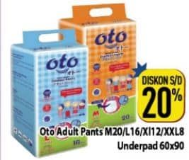 Promo Harga OTO Adult Diapers Pants/OTO Underpad Popok Alas   - Hypermart