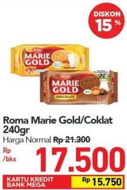 Promo Harga ROMA Marie Gold Chocolate, Original 240 gr - Carrefour
