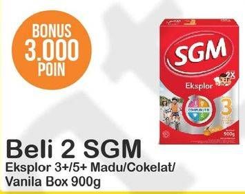 Promo Harga SGM Eksplor 3+/5+ Madu, Coklat, Vanilla per 2 box 900 gr - Alfamart