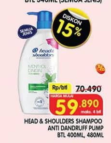 Promo Harga Head & Shoulders Shampoo All Variants 400 ml - Superindo