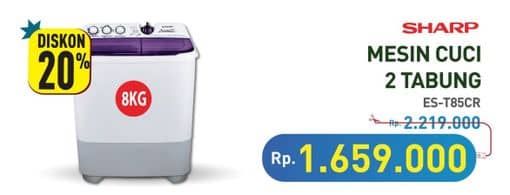 Promo Harga Sharp ES-T85CR | Washing Machine  - Hypermart