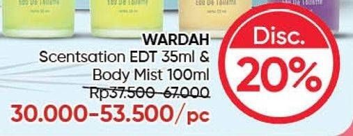 Promo Harga WARDAH Scentsation Eau De Toilette/WARDAH Scentsation Body Mist  - Guardian