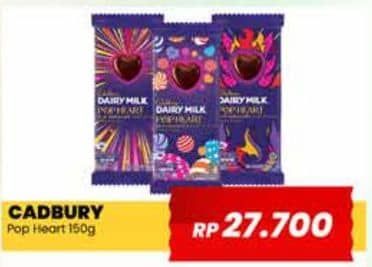 Promo Harga Cadbury Dairy Milk Pop Heart 150 gr - Yogya