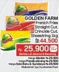 Promo Harga Golden Farm French Fries Straight, Crinkle, Shoestring 1000 gr - LotteMart