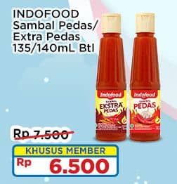 Promo Harga Indofood Sambal Ekstra Pedas, Pedas 135 ml - Indomaret