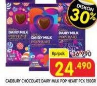 Promo Harga Cadbury Dairy Milk Pop Heart 150 gr - Superindo