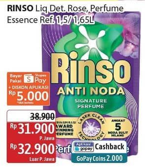 Promo Harga Rinso Liquid Detergent + Molto Pink Rose Fresh, + Molto Purple Perfume Essence 1500 ml - Alfamidi