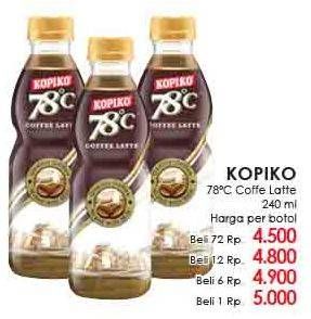 Promo Harga Kopiko 78C Drink Coffe Latte 240 ml - LotteMart