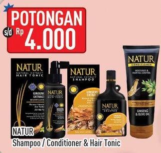 Promo Harga NATUR Shampoo/Conditioner/Hair Tonic  - Hypermart