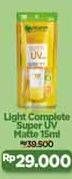 Promo Harga GARNIER Light Complete Super UV SPF 50+ PA+++ Matte Finish 15 ml - Alfamidi