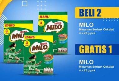 Promo Harga MILO ActivGo Reguler per 4 sachet 22 gr - Indomaret