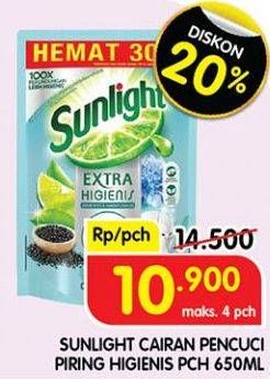 Promo Harga Sunlight Pencuci Piring Higienis Plus With Habbatussauda 700 ml - Superindo
