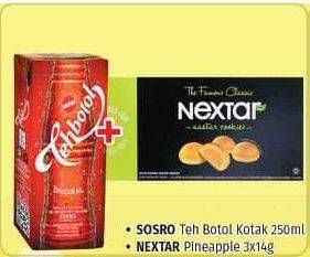 Promo Harga Paket Hemat: Sosro Teh Botol Kotak 250ml + Nextar Pineapple 3x14gr  - Lotte Grosir