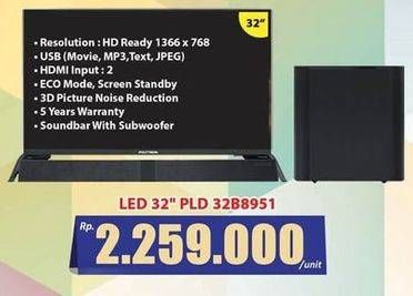 Promo Harga POLYTRON PLD 32B8951 | LED TV 32 inchi  - Hari Hari