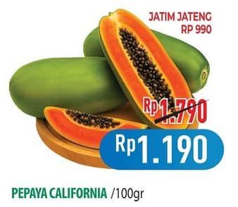 Promo Harga Pepaya California per 100 gr - Hypermart