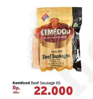 Promo Harga KEMFOOD Beef Sausages 6 pcs - Carrefour