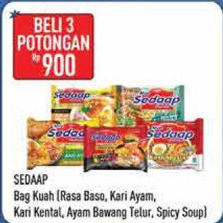 Promo Harga SEDAAP Mie Kuah Baso Spesial, Kari Ayam, Kari Kental, Ayam Bawang Telur, Spicy Soup per 3 pcs - Hypermart