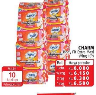 Promo Harga Charm Body Fit Extra Maxi Wing 10 pcs - Lotte Grosir