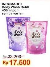 Promo Harga INDOMARET Body Wash Cherry Blossom, Violet Lily 450 ml - Indomaret