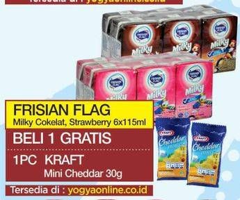 Promo Harga FRISIAN FLAG Susu UHT Milky Chocolate, Strawberry per 6 pcs 115 ml - Yogya
