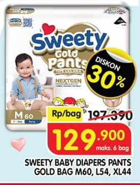 Promo Harga Sweety Gold Pants M60, L54, XL44 44 pcs - Superindo