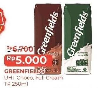 Promo Harga GREENFIELDS UHT Choco Malt, Full Cream 250 ml - Alfamart